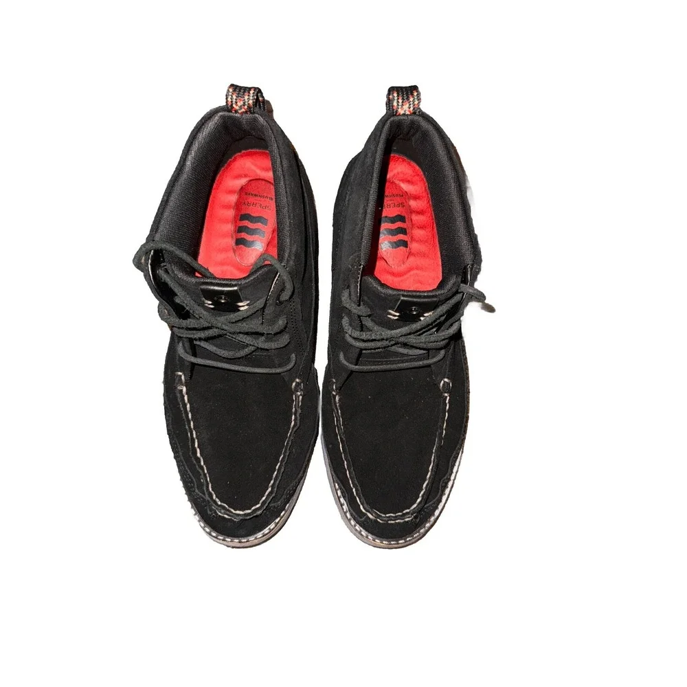 Sperry Top Sider Chukka Plushwave Boot Black Suede Dress Casual Men's 9 EU 42